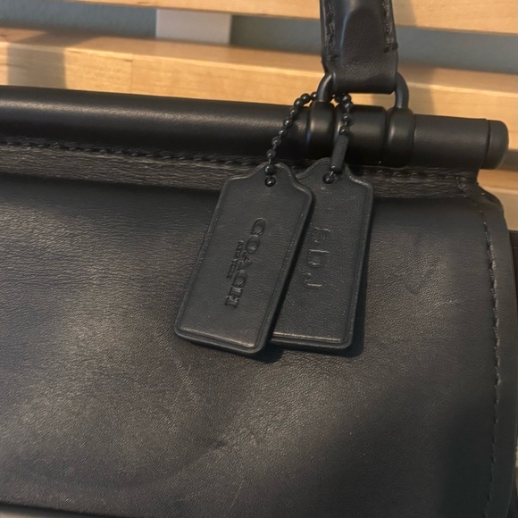 NWOT Coach Drifter Black Leather Crossbody Top Handle Bag Purse - Picture 3 of 10